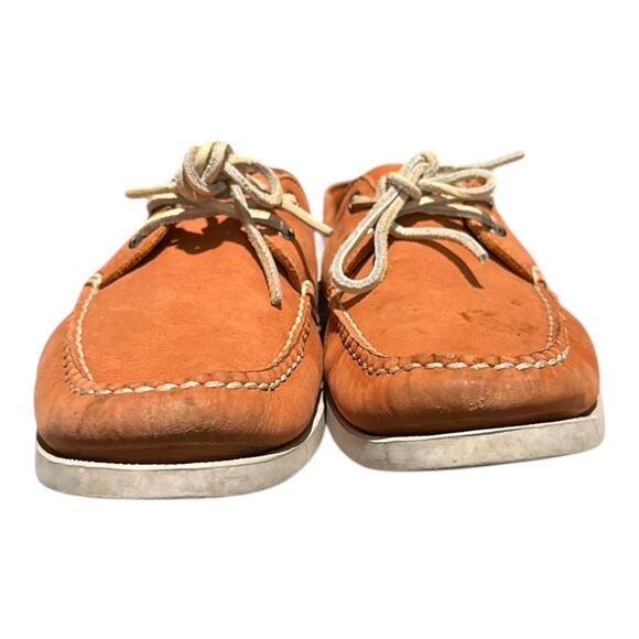 1901 Nordstrom Boat Shoes Orange Leather Men’s 10.5 M main image 10